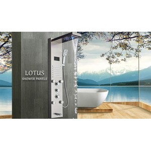 ΣΤΗΛΗ ΝΤΟΥΣ ΥΔΡΟΜΑΣΑΖ LOTUS® INOX 304 ΜΕ LED & ΨΗΦΙΑΚΗ ΟΘΟΝΗ 8 ΕΞΟΔΩΝ - ΔΩΡΕΑΝ ΜΕΤΑΦΟΡΙΚΑ